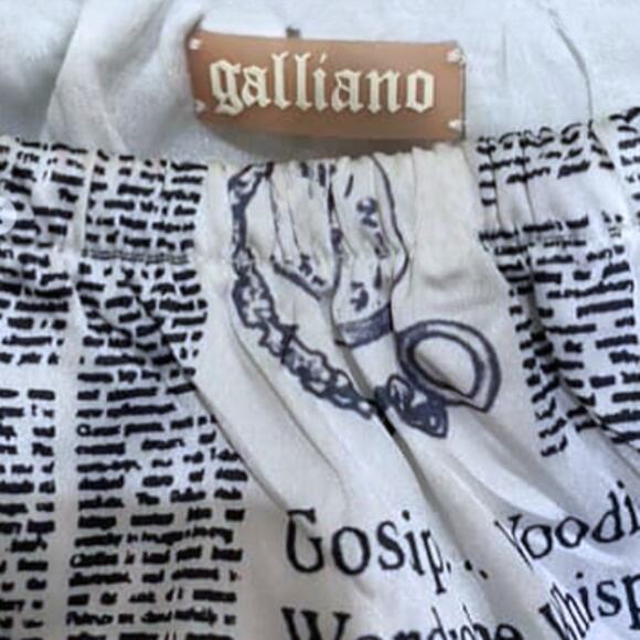 Galliano Gazette Go-Go Newsprint Mini Skirt – New Size Small - Picture 4 of 6